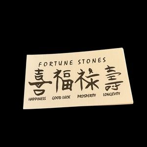 A set of 4 Fortune Stones: Happiness; Good Luck; Prosperity; Longevity.